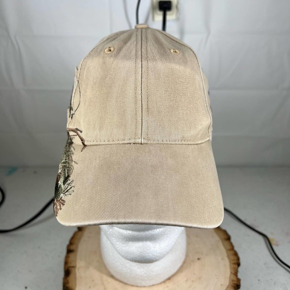 DriDuck Tan Green Embroidered Walleye Fishing Hunting Outdoors Baseball Hat Cap - Picture 2 of 9